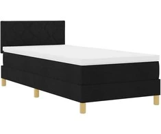 LED Čiužinio Lova su galvūgalio Juodas 100 x 200 cm audinys