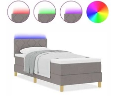 LED Čiužinio Lova su galvūgalio Taupe 80 x 200 cm audinys
