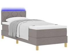 LED Čiužinio Lova su LED juostelėmis Taupe 80 x 200 cm audinys