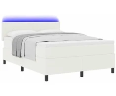 LED Čiužinio Lova su galvūgalio Kremas ir balta 140 x 190 cm