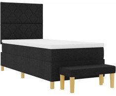 Kiemas lova su pagalve su galvūgalio Juoda 200 x 90 cm audinys