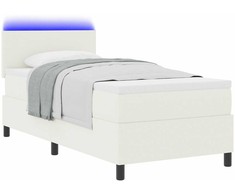LED Čiužinio Lova su galvūgalio Kremas ir balta 80 x 200 cm