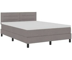 Kiemas lova su čiužiniu su LED Taupe 140 x 190 cm audinys
