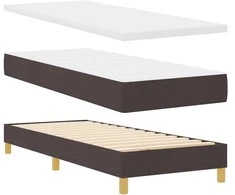 Kiemas lova su galvūgalio Tamsiai rudas 80 x 200 cm audinys
