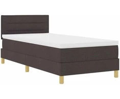 Kiemas lova su pagalve Tamsiai rudas 80 x 200 cm audinys