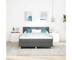 Kiemas lova su galvūgalio Tamsiai pilka 200 x 140 cm audinys