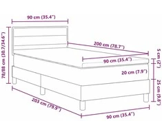 Kiemas lova su pagalve Tortora 90 x 200 cm audinys