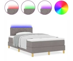LED Čiužinio Lova su galvūgalio Taupe 120 x 200 cm audinys