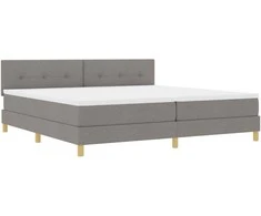 LED Čiužinio Lova su pagalve Taupe 200 x 200 cm audinys