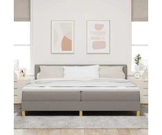 LED Čiužinio Lova su pagalve Taupe 200 x 200 cm audinys