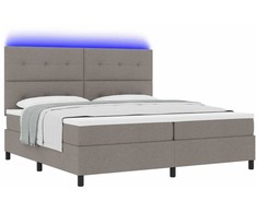 Kiemas lova su LED juostelėmis Tortora 200 x 200 cm audinys