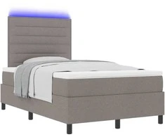 Kiemas lova su čiužiniu su LED Taupe 120 x 200 cm audinys