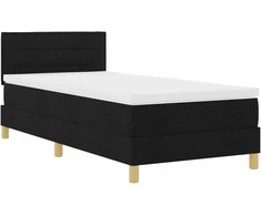 Kiemas lova su pagalve su galvūgalio Juoda 100 x 200 cm audinys