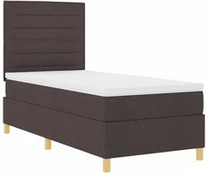 Kiemas lova su čiužiniu Tamsiai rudas 100 x 200 cm audinys