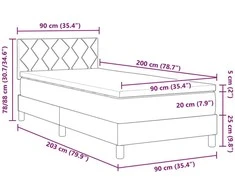 Kiemas lova su galvūgalio Tamsiai pilka 90 x 200 cm audinys