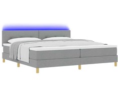LED Čiužinio Lova Šviesiai pilka 200 x 200 cm audinys