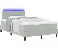 LED Čiužinio Lova su LED Šviesiai pilka 120 x 190 cm Aksomas