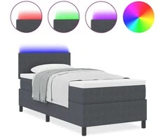LED Čiužinio Lova Tamsiai pilka ir balta 80 x 200 cm