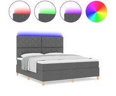 LED Čiužinio Lova Tamsiai pilka 180 x 200 cm audinys