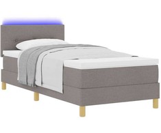 LED Čiužinio Lova su galvūgalio Taupe 80 x 200 cm audinys