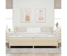 Kiemas lova su pagalve Kreminė 200 x 200 cm audinys