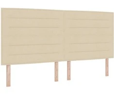 Kiemas lova su čiužiniu Kreminė 200 x 200 cm audinys