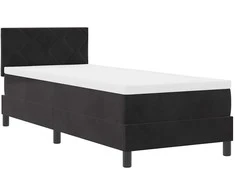 LED Čiužinio Lova su čiužiniu su LED Juoda 80 x 200 cm Aksomas