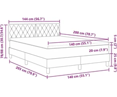 LED Čiužinio Lova su LED Tamsiai žalia 140 x 200 cm Aksomas