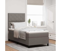 Kiemas lova su čiužiniu su LED Taupe 90 x 200 cm audinys