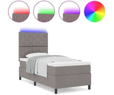 Kiemas lova su LED juostelėmis Tortora 90 x 200 cm audinys