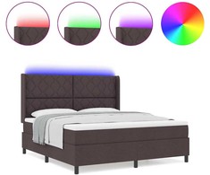 LED Čiužinio Lova Tamsiai rudas 180 x 200 cm audinys