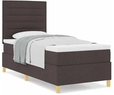 Kiemas lova su čiužiniu Tamsiai rudas 90 x 200 cm audinys