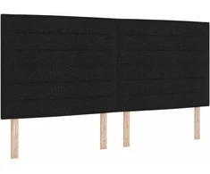 Kiemas lova su čiužiniu Juoda 200 x 200 cm audinys