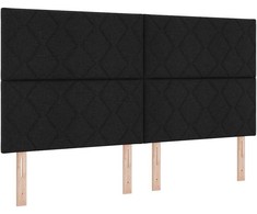 LED Čiužinio Lova su galvūgalio Juoda 180 x 200 cm audinys