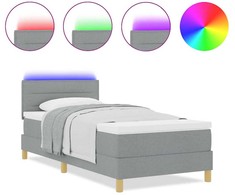 LED Čiužinio Lova Šviesiai pilka 100 x 200 cm audinys