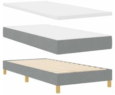 LED Čiužinio Lova Šviesiai pilka 80 x 200 cm audinys
