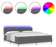 LED Čiužinio Lova Tamsiai pilka 200 x 200 cm audinys