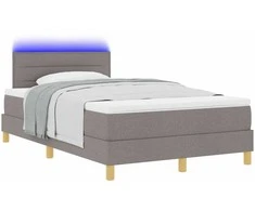 LED Čiužinio Lova su LED juostelėmis Taupe 120 x 190 cm audinys