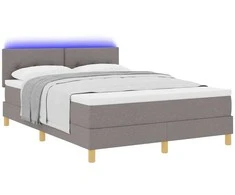 LED Čiužinio Lova su LED juostelėmis Taupe 140 x 200 cm audinys