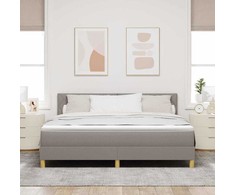 LED Čiužinio Lova su galvūgalio Taupe 180 x 200 cm audinys