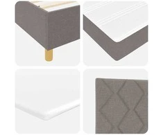 LED Čiužinio Lova su čiužiniu Taupe 80 x 200 cm audinys