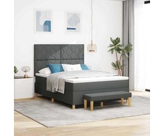 Kiemas lova su pagalve Tamsiai pilka 200 x 160 cm audinys