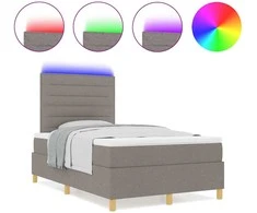 LED Čiužinio Lova su galvūgalio Tortora 120 x 190 cm audinys