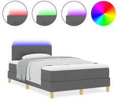 LED Čiužinio Lova Tamsiai pilka 120 x 200 cm audinys