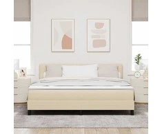 Kiemas lova su galvūgalio Kreminė 180 x 200 cm audinys