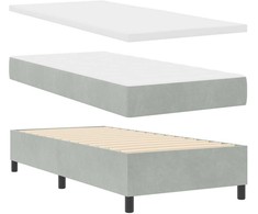 Kiemas lova su galvūgalio Šviesiai pilka 200 x 100 cm Aksomas