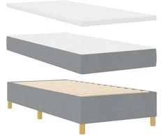 Kiemas lova su galvūgalio Šviesiai pilka 80 x 200 cm audinys