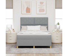 Kiemas lova su galvūgalio Šviesiai pilka 140 x 200 cm audinys
