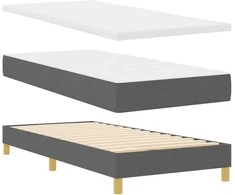 Kiemas lova su čiužiniu Tamsiai pilka 200 x 80 cm audinys