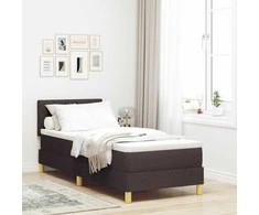 Kiemas lova su pagalve Tamsiai rudas 80 x 200 cm audinys